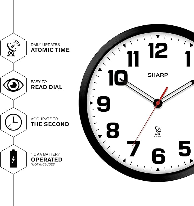 Sharp Atomic Analog Wall Clock - Image 3