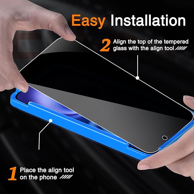 Wiaocit 3 Pack Tempered Glass Privacy Screen Protector - Image 3