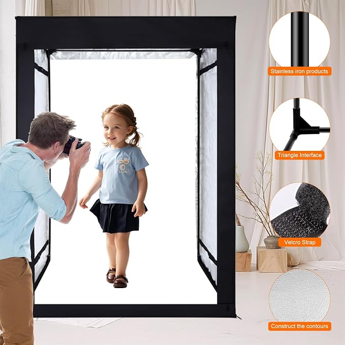 48"x56"x40" Large Photo Studio Light Box Photography, 6 Light LED Panels - Image 5