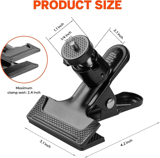 Trail Camera Clip Mount, 2 Pack Tracking Camera Bracket, 360 Rotatable - Image 2