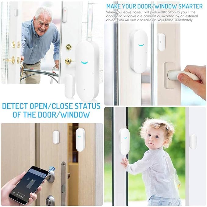4 Pack WiFi Door Window Sensor Detector: Wireless Security Alarm Door Sensor - Image 7