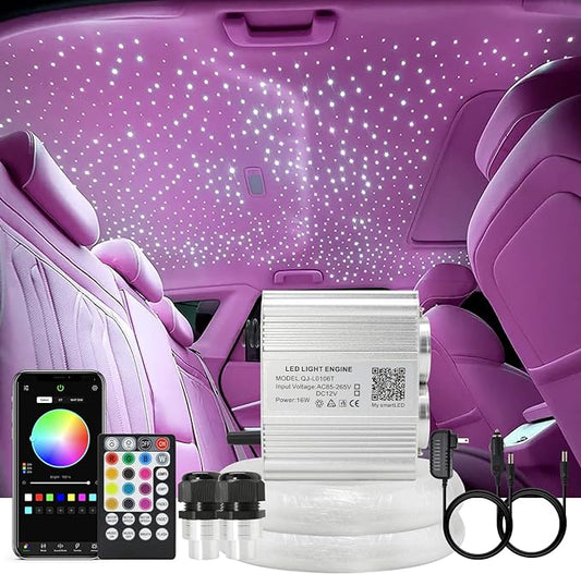 AKEPO Upgraded Car Home APP Twinkle Fiber Optic Lights Kit, Dual Head 16W 900 by AKEPO