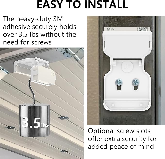 Garage Door Bracket for Ring Alarm Contact Sensor 2nd Gen – White Mount - Image 4