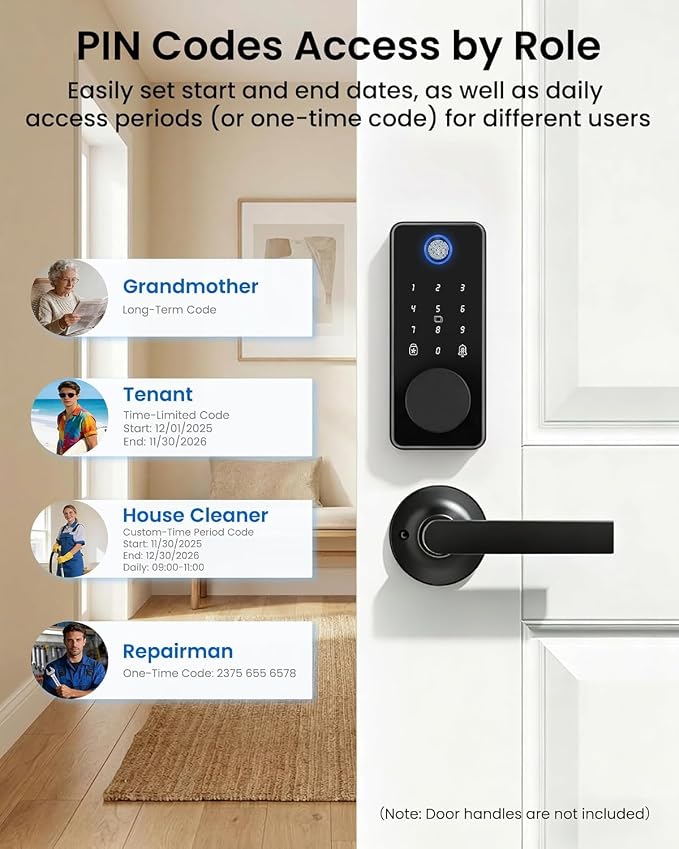Smart Door Lock, Fingerprint Keyless Entry Door Lock Front Door App Control - Image 4