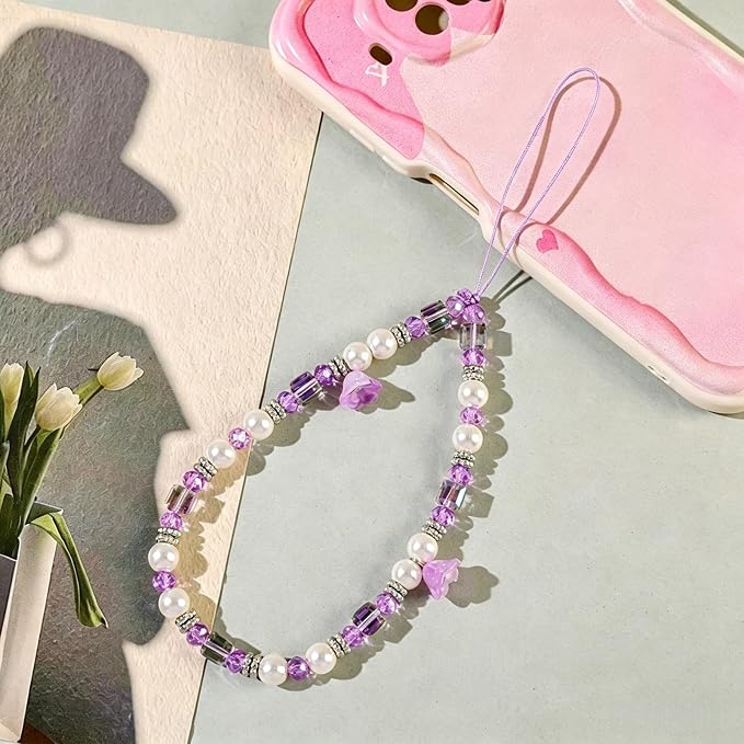 Phone Charm Strap Beaded Lanyard Camera Wrist Strap Phone Chain Wristlet Cute - Image 3