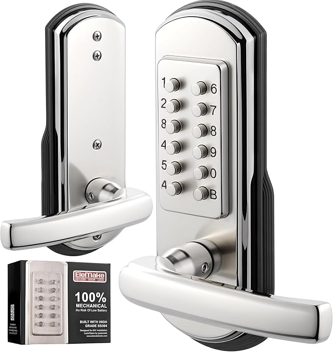 Keypad Door Lock, Keyless Entry Door Lock Mechanical Lock by Elemake