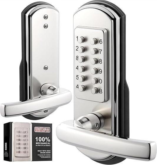 Keypad Door Lock, Keyless Entry Door Lock Mechanical Lock by Elemake
