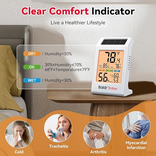 BaldrTherm Room Thermometer Indoor, Humidity Meter, 2026 Upgrade Backlit - Image 7
