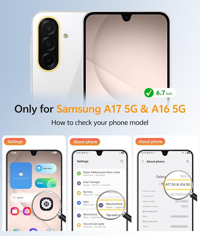 FNTCASE for Galaxy A17/A16 5G Phone Case: for Samsung A17 Cases Matte - Image 2