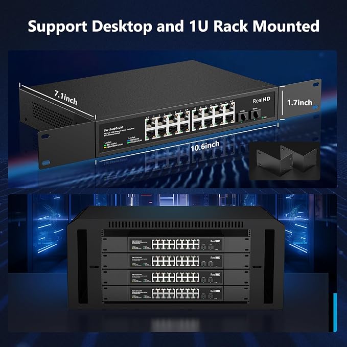 Real HD 16 Port 2.5Gb Unmanaged Ethernet Network Switch - Image 6