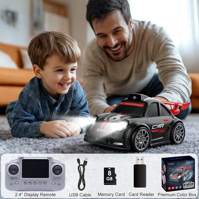 Mini RC Car with Camera, 2.4" Screen FPV Remote Control Car with 8G Card - Image 8