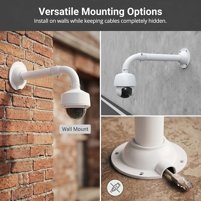 QWORK Universal Security Camera Mount Bracket, Adjustable J Type 15.7-23.6 inch - Image 3