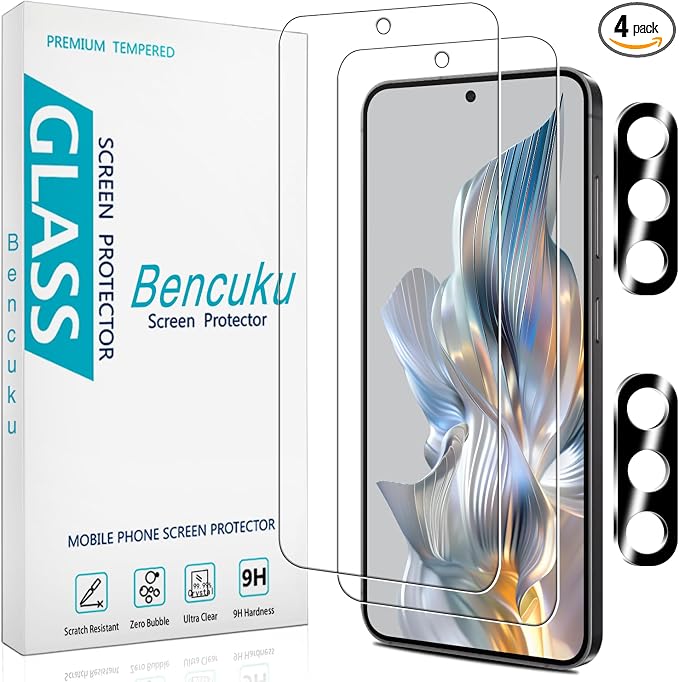 2 Pack Screen Protector for Samsung Galaxy S24 Plus 5G Tempered Glass by Bencuku