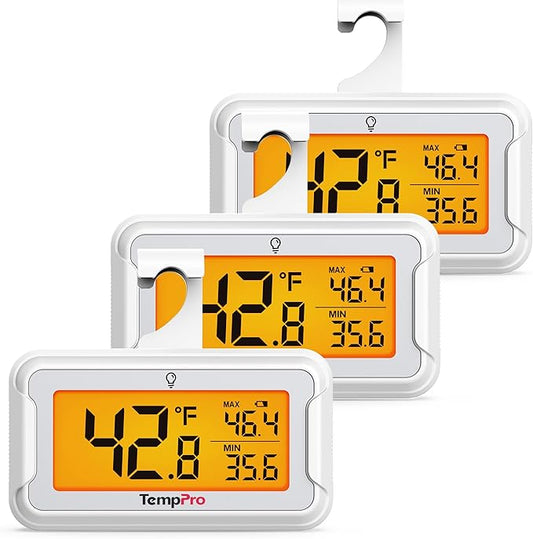 TempPro Refrigerator Thermometer 3 Pack by TempPro