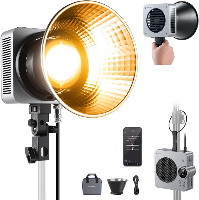 NEEWER HS200B Portable LED Video Light APP/2.4G/DMX Control, 280W 84400lx/1m Bi by Neewer