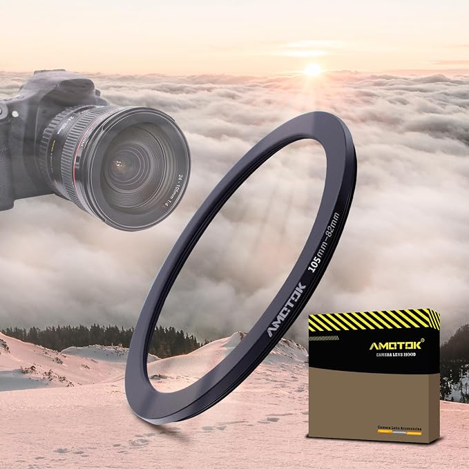 105mm Lens to 82mm Camera Lens Adapter, 105mm to 82mm Filter Step-Down Ring by AMOTOK