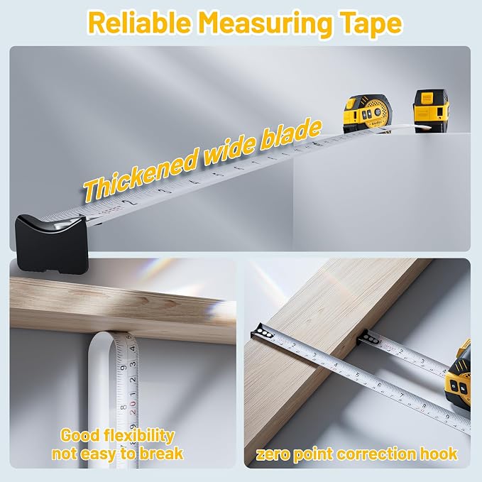 2 in 1 Laser Tape Measure, Rechargeable Laser Measure & 16ft Self-Locking - Image 5