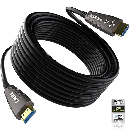 Adoreen 8K Fiber Optic HDMI 2.1 Cable 50 Feet-15 Meter（Certified） Active by Adoreen