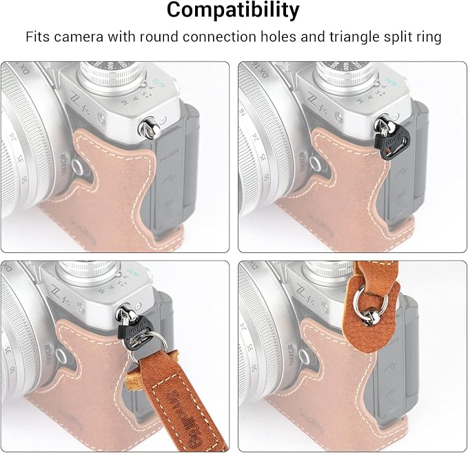 SMALLRIG Leather Camera Strap, Vintage Brown Genuine Leather Neck Shoulder - Image 5