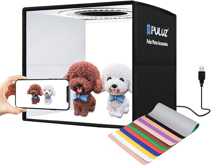 PULUZ 9.8"/25cm Foldable Portable Photo Studio Light Box, Adjustable Brightness by PULUZ