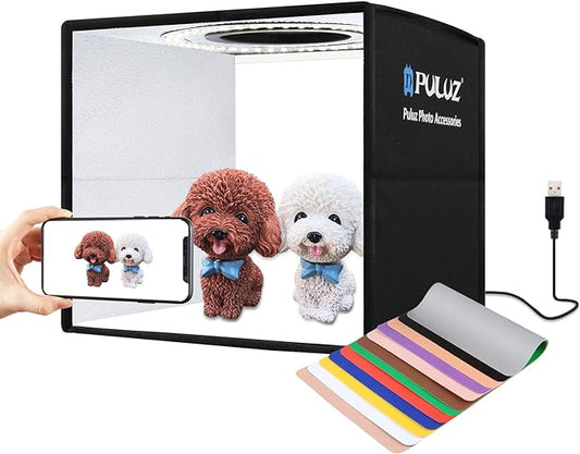 PULUZ 9.8"/25cm Foldable Portable Photo Studio Light Box, Adjustable Brightness by PULUZ
