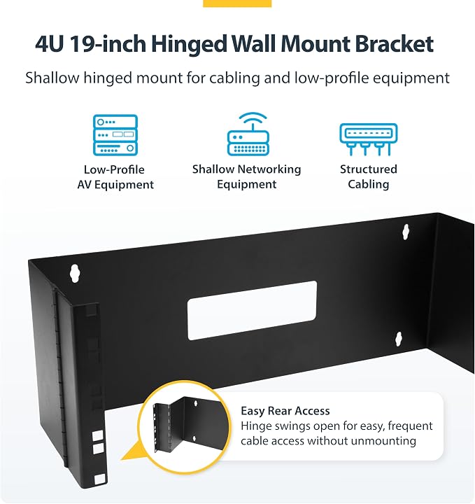 StarTech.com 4U Hinged Wall Mount Patch Panel Bracket - Image 2