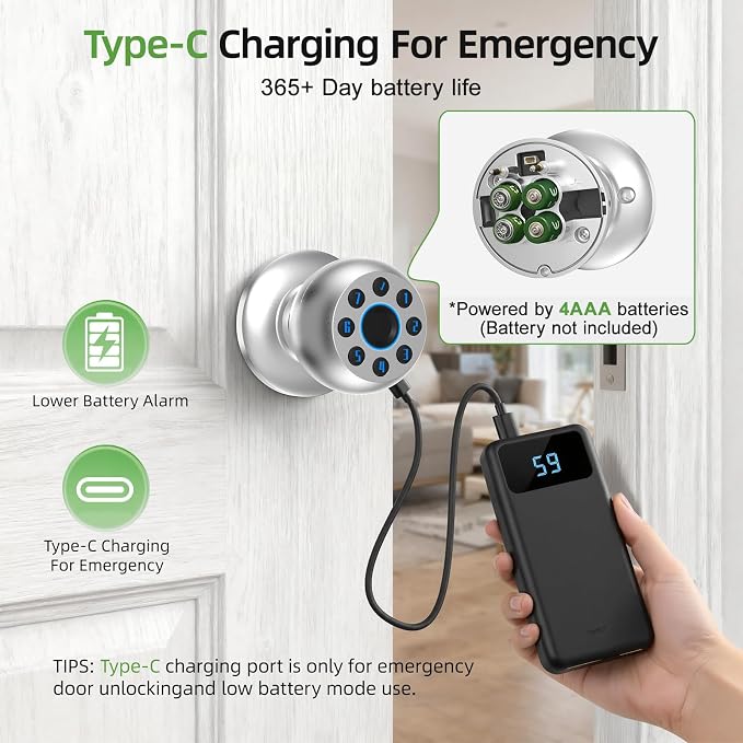 Fingerprint Door Knob, Smart Door Knob, Biometric Door Knob - Image 7