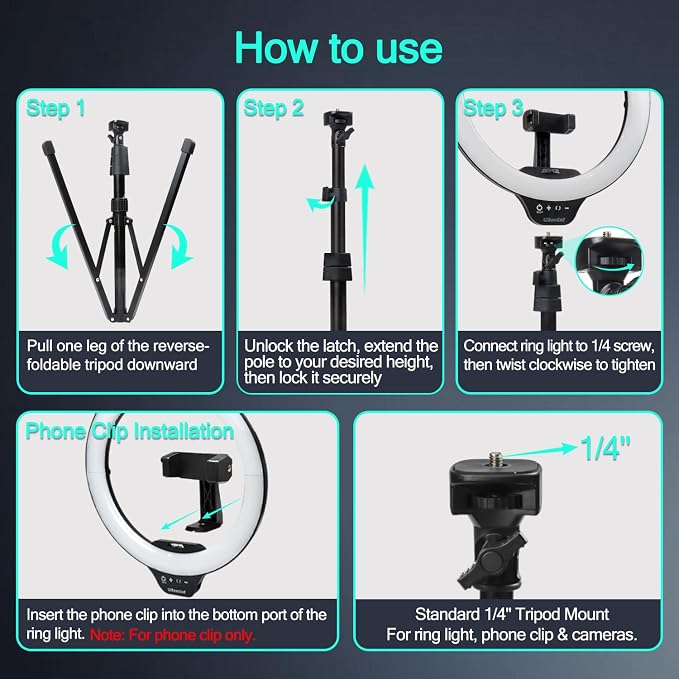 UBeesize 14'' LED Foldable Ring Light - Image 7
