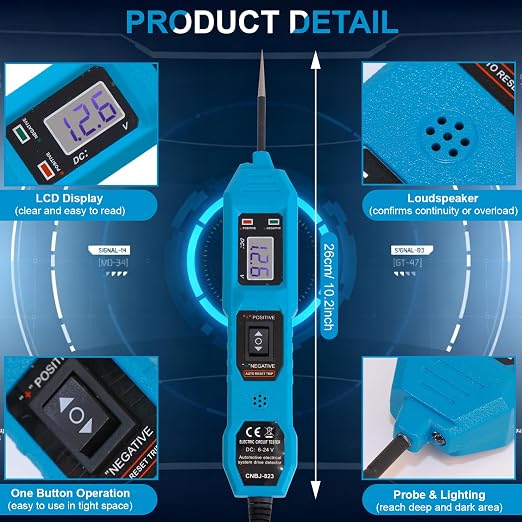 Power Circuit Probe Tester, 6V-24V DC Automotive Car Electric Fuse & Voltage - Image 7
