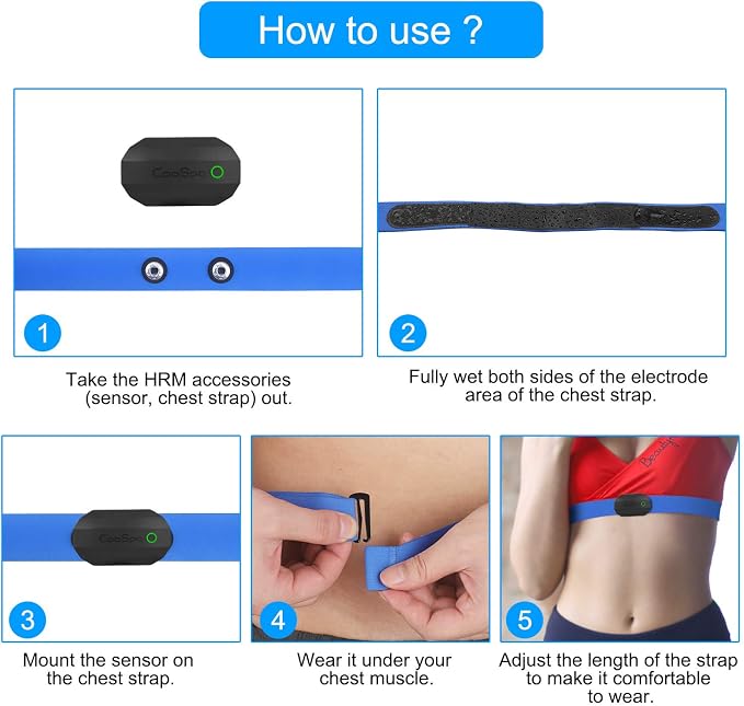 COOSPO Bluetooth Heart Rate Monitor Chest Strap H808S, ANT+ BLE HR Monitor Chest - Image 6