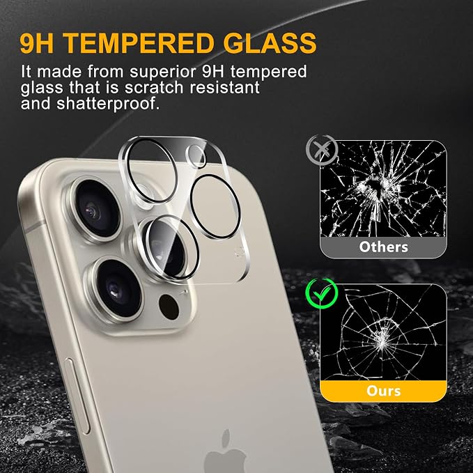 3 Pack Camera Lens Protector for iPhone 14 Pro Max/iPhone 15 Pro Max/iPhone 14 - Image 7