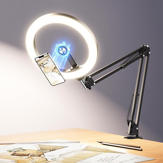 Magnetic Ring Light Overhead Camera Phone Mount by Evershop