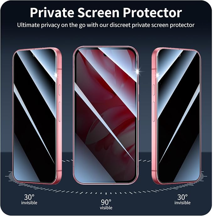 3+3+1-Pack, Privacy Screen Protector and Camera Lens Protector - Image 4
