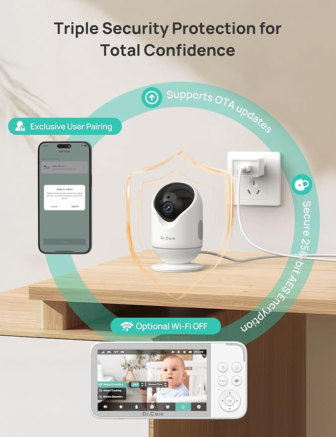 Dr.Care VistaView 5” Smart WiFi Baby Monitor - Image 8