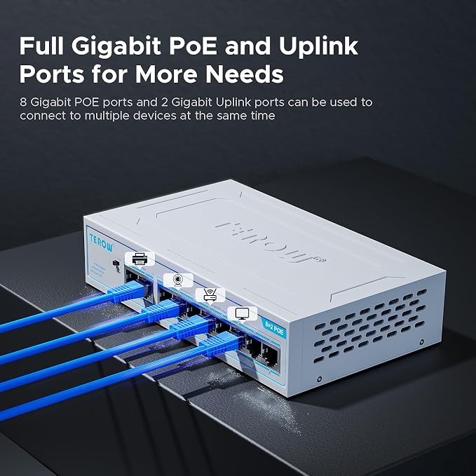 PoE+ Ethernet Switch, IEEE802.3af/at, Desktop/Wall Mount, - Image 6