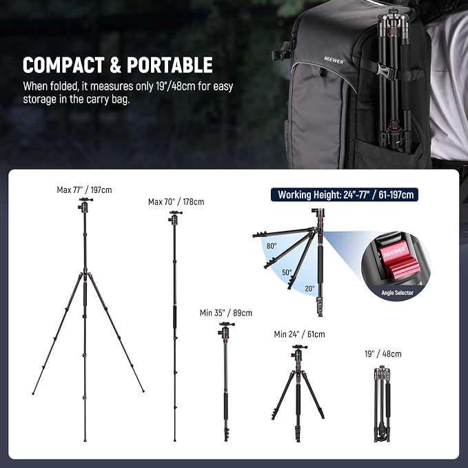 NEEWER 77" Camera Tripod Monopod - Image 7