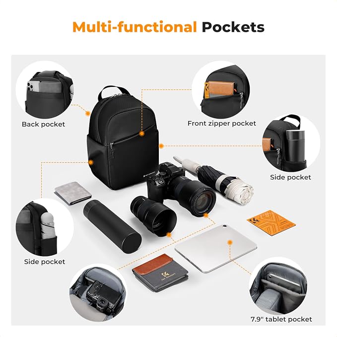 K&F CONCEPT Small Camera Bag for Photographer, Camera Sling Crossbody bag for - Image 3