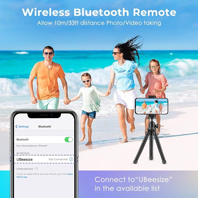 UBeesize Phone Tripod, UBeesize 12 Inch Flexible Cell Phone Tripod Stand Holder - Image 4