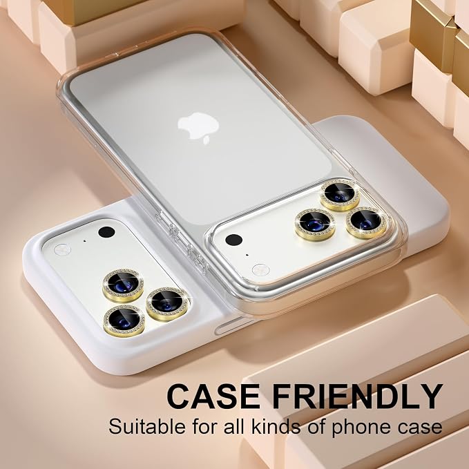 Misea Compatible for iPhone 17 Pro/iPhone 17 Pro Max Camera Lens Protector Bling - Image 5