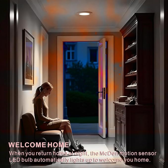 McDen Motion Sensor Light Bulb, Indoor Motion Activation Detector Light Bulb - Image 6