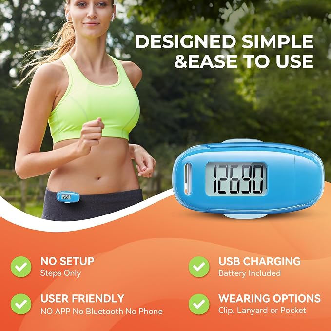 3D Pedometer for Walking, Simple Walking Step Counter - Image 3