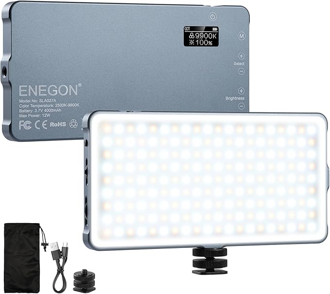 ENEGON 4000mAh Rechargeable Mountable Bicolor LED Video Light by ENEGON