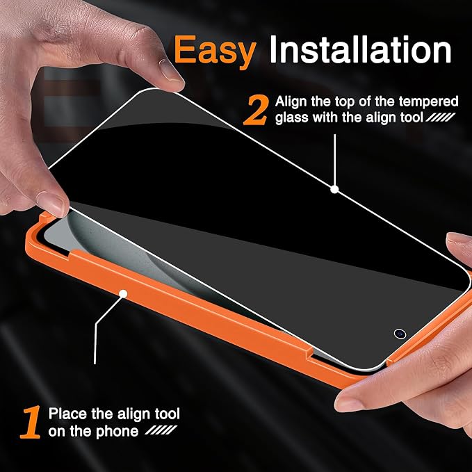 Wiaocit 3 Pack Tempered Glass Privacy Screen Protector - Image 3