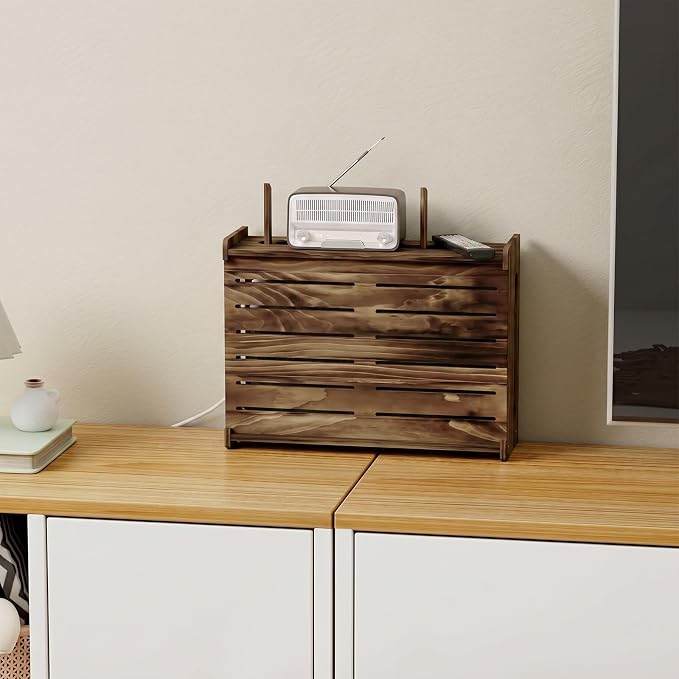 Wooden WiFi Router Storage Box Hider Shelf, Decorative Projector Box Hider Rack - Image 5