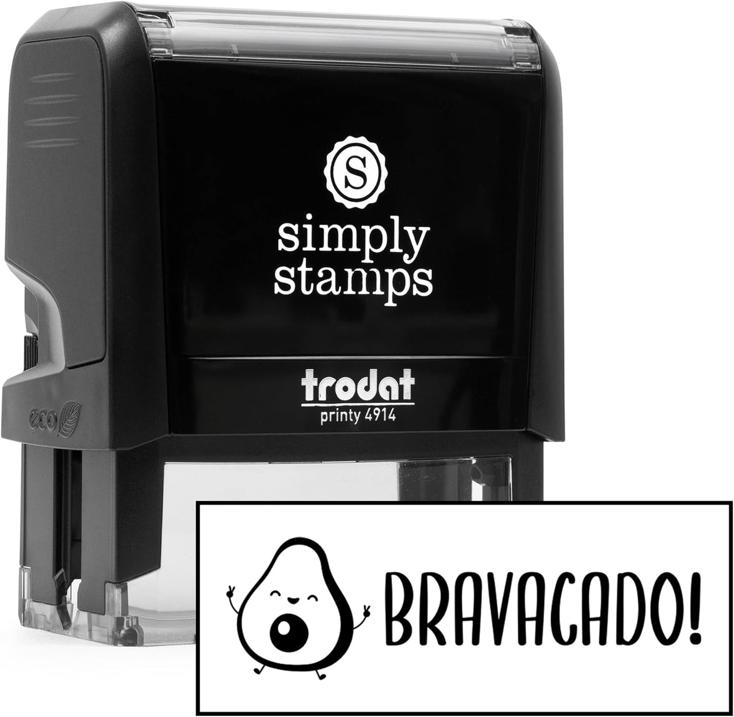 Custom Self-Inking Stamps | 49 Designs | Fun Phrases | Grading Made Easy | Classroom & Library Book Stamps (Bravacado, Large)