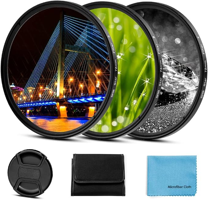 Sedremm Compatible with 67mm Star Filter 3 Pieces Starburst Lens Filter Canon by Unknown