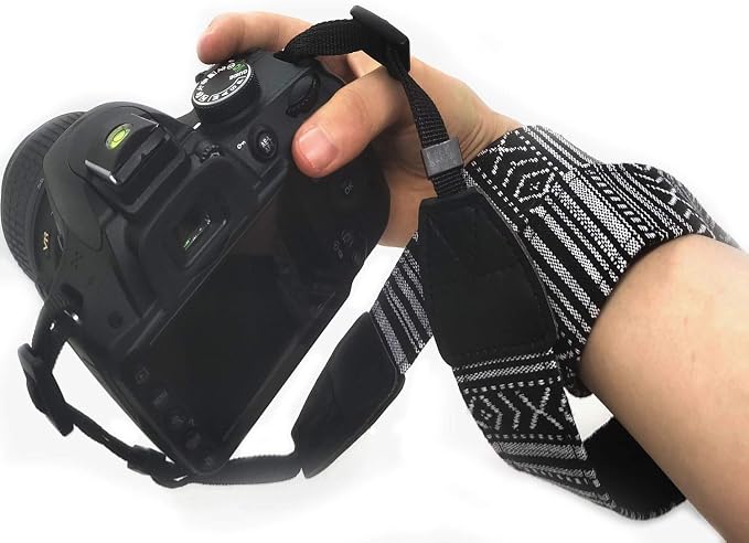 Camera Strap Canvas BlackWhite Shoulder Strap - Image 3