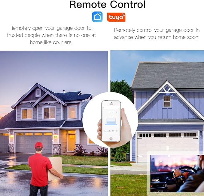 MOES WiFi Smart Garage Door Opener Controller, Smart Life/Tuya APP Remote - Image 2