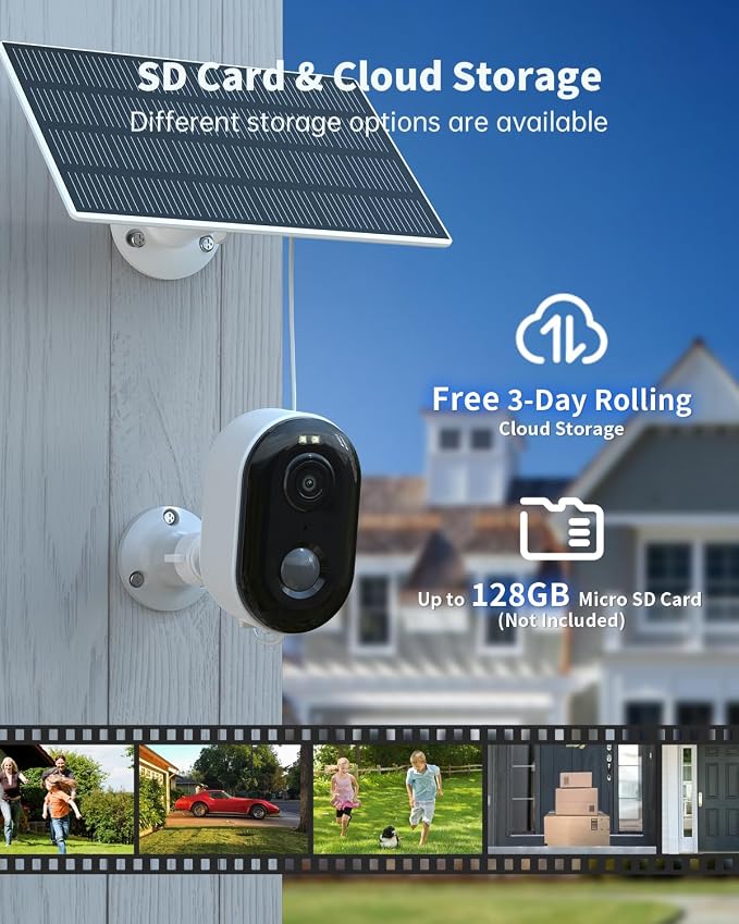 Security Cameras Wireless Outdoor, Solar Battery Powered 2k Color Night Vision - Image 8