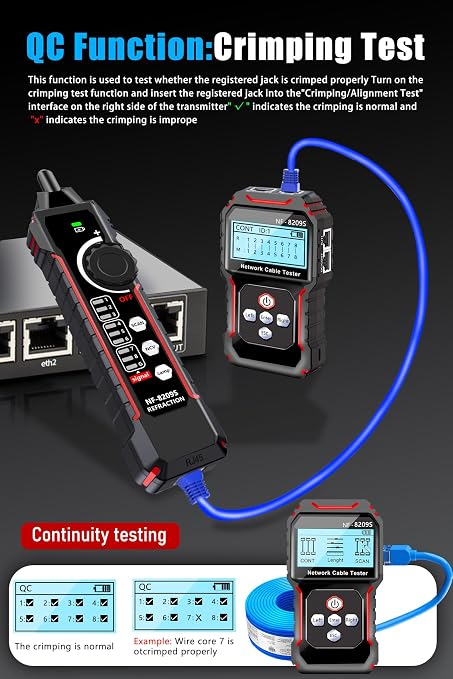 NF-8209S Network Cable Tester, RJ45 Ethernet Tester - Image 2